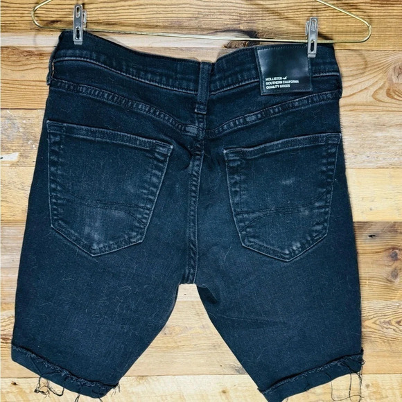 Hollister Skinny Denim Shorts 9" Black US30, distressed long summer beach Y2K - Picture 4 of 4
